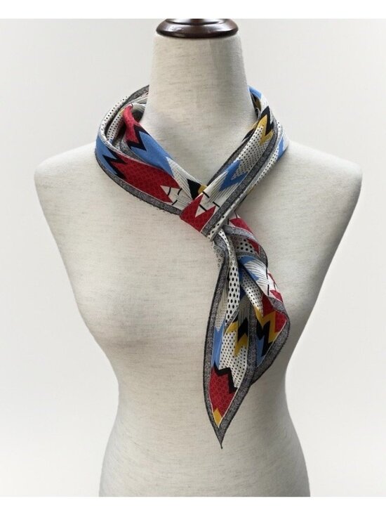 Albert Nipon Accessories - Vintage Albert Nipon XIIX Karat Silk Scarf 62 Inch Geometric Dots Japan 1970s